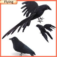 FLYING เครื่องประดับ Flocking ปาร์ตี้ ของเล่นน่ากลัวสัตว์ นกปลอม จำลอง โมเดลอีกาดำ