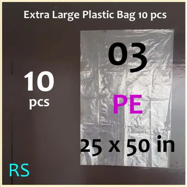 Large Clear Plastic PE Bag 03 thick 10 pcs Laundry Bag Supot Ukay Ukay ...
