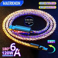 120W USB Type C Fast Charging Colorful Elbow Data Cable Cord For Huawei P40 Xiaomi 13 Pro Samsung Redmi Oneplus 11 Quick Charge