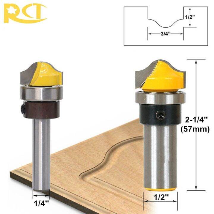 RCT 1/4/8mm / 1/2 Shank Molding Arc Router Bit Trimming Milling Cutters ...