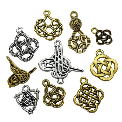 Charm Chinoiserie Chinese Knot Pendant Jewelry Making DIY Handmade Necklace Accessories Zinc Alloy Hollow Wholesale Talisman New DIY accessories and o