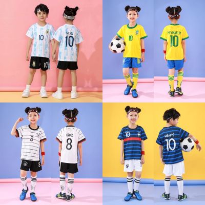 Argentina 10 Messi Brazil 10 Neymar France 10 Mbappe Jersey for Kids  Children Soccer Uniform Football Trainwear