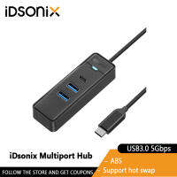 IDsonix อะแดปเตอร์3.0 USB Type C Splitter 5Gbps ความเร็วสูง OTG สำหรับการต่อแล็ปท็อป PC อุปกรณ์คอมพิวเตอร์ฮับหลายพอร์ต