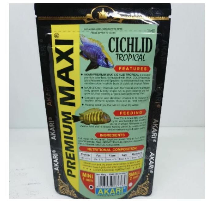 Akari Premium MAXI Cichlid Tropical 100 gr Pelet 1 mm | Lazada Indonesia