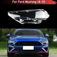 ฝาครอบไฟหน้ารถหลอดไฟหน้าหน้าสำหรับ Ford Mustang 2018 2019 2020กล่องกระจกปิดเลนส์ไฟหน้า