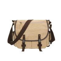 Canvas Shoulder Messenger Bag Vintage Casual School Laptop Bag Mens Briefcase Leisure Patchwork Travel Crossbody Bag XA756F