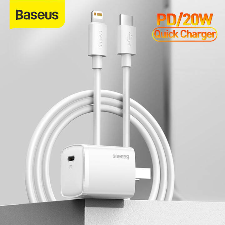 For iPhone 13】Baseus USB Type C Charger 20W Portable USB C Charger Type C  PD Fast Charging For iPhone 12 Pro Max 11 Mini 8 Plus 