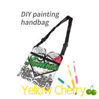 สีเหลืองเชอร์รี่เด็กกระเป๋าผ้า Diy Colorable ภาพวาด Graffiti กระเป๋าสะพายไหล่ผลิตภัณฑ์ทารกชุดวาดเขียนสำหรับเด็ก