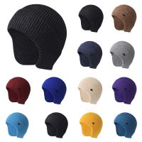 New Winter Earmuff Cap Men 39;s Outdoor Knitted Hat Women 39;s Korean Warm Beanies Hat Windproof Earflaps Bonnet Hats