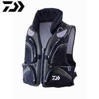 Daiwa Men Professional เสื้อชูชีพ Buoyancy ชุดตกปลาแบบพกพาเสื้อ Multi-Pockets กันน้ำตกปลาทะเลปรับ Vest