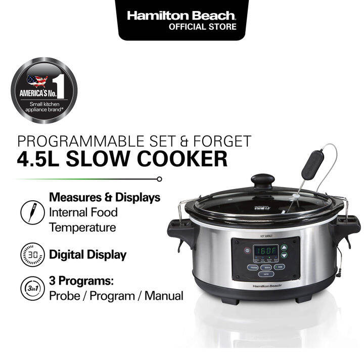 Hamilton Beach Programmable Set And Forget 45l Slow Cooker 33956 Sau Lazada 8795