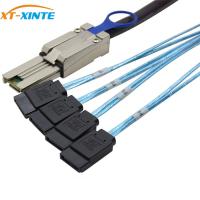 สาย Sas เป็น Sata Xt-Xinte Sff-8088ถึง4 Sata 7pin Mini Sas 26P Sff-8088ถึง4 Sata 12Gbps อาร์เรย์การ์ดฮาร์ดดิสก์สายข้อมูล1M 2M