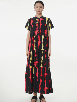 XITAO Dress Loose  Casual Print Long Dress