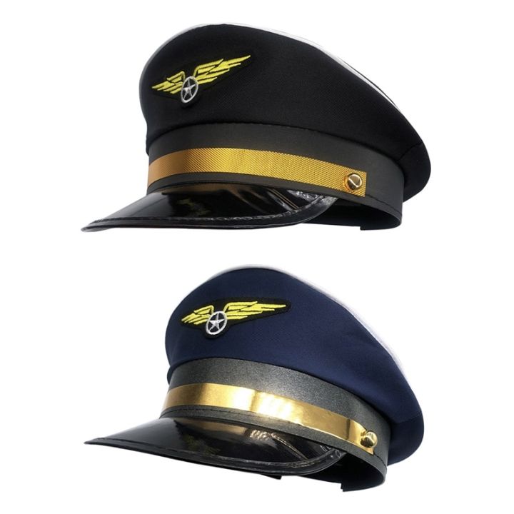 Hat Pilotcosplay Cap Captain Hats Navy Party Costume Police Sailors ...
