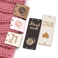 5x2cm Handmade With Love  Labels Tags Leather Label For Clothing 20/50Pcs Knitting Tags For Hats Sewing Accessories DIY Stickers Labels