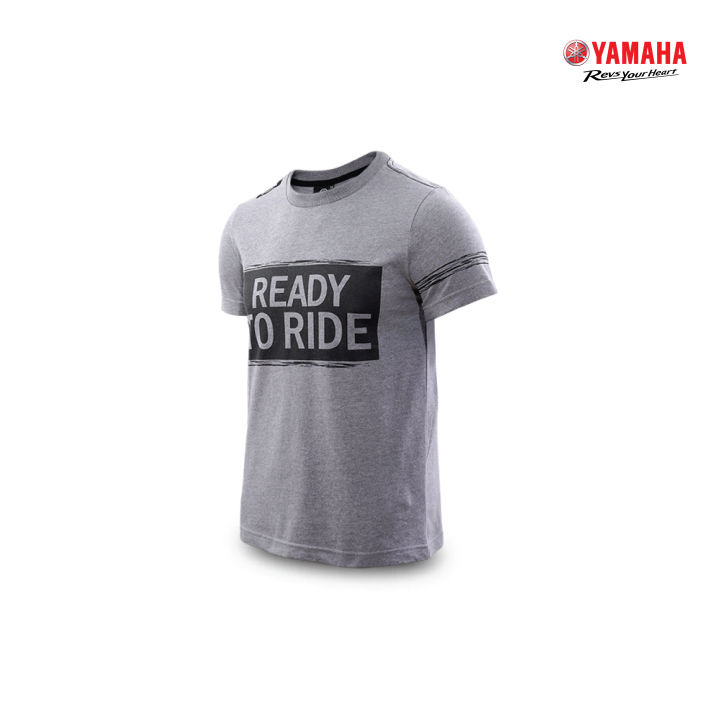 yamaha-เสื้อยืดสกรีน-ready-to-ride-สีเทา