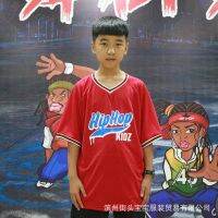 [COD] Hip-hop hiphop street dance summer personalized mesh cloth breathable short-sleeved childrens stage performance