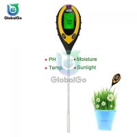 4 In 1 Digital PH Meter Soil Moisture Monitor Temperature Sunlight Tester With Blacklight For Gardening Plants Farming