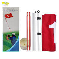 ShiningLove Golf Flagsticks 5-Section Design Heavy Duty Putting Green Flags Hole Cup Set 7 Feet Golf Pin Flag For Driving Range Backyard