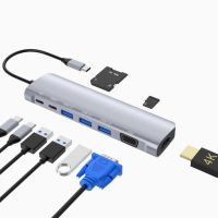 【✵】 Aziz Electronics ฮับ USB C ฮับต่อพ่วง9ใน1 USB C เพื่อ USB แท่น3.0สำหรับ MacBook Pro สำหรับ Nintendo Switch USB-C Type C 3.0 Splitter