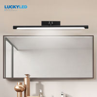 LUCKYLED Modern Led Bathroom Lamp Mirror Light 12w 55cm Vintage Wall Lamp Black Silver Vanity Light Fixtures Sconce Wall Light