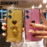 KONSMART เคสโทรศัพท์ใหม่ OPPO A78 4G / A98 5G / A78 5G / A17 / A17K / A77S / A57 4G / A77 5G ฝาครอบกากเพชรส่องแสงเป็นประกายวิบวับการถูกรักซิลิโคนนิ่ม OPPOA57 2022พร้อมที่ยึดแหวน