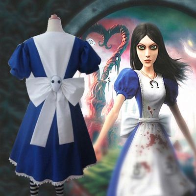 Game Alice Madness Returns Cosplay Costume Halloween Maid Dresses Apron Dress For Women Anime Girls Carnival Dress Up Party