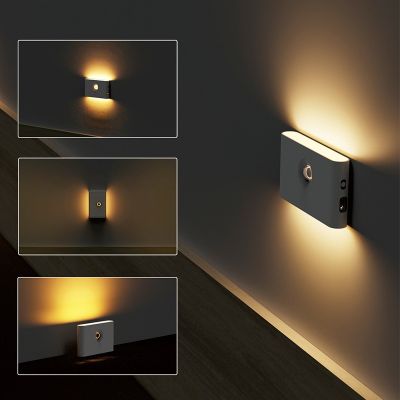 【CC】 Linkage Sensor Night Rechargeable Magnetic Induction Lamp Wall Bedroom Staircase