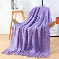 127x152cm/150x200cm Wave pattern Nordic sofa blanket knitted hotel bed end towel bed flag throw air-conditioning blanket throw nap Casual bedspread soft shawl