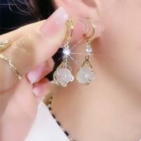 [COD] 2022 new trendy high-end opal earrings buckle niche design atmospheric net red fashion all-match