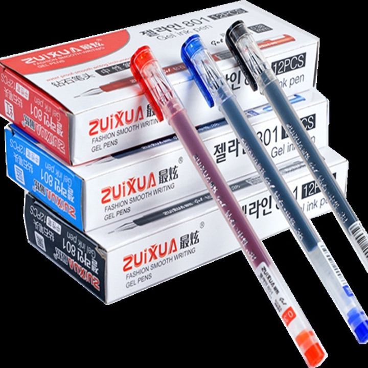 zuixua-ปากกาเจล-ขนาด-0-38m-m-หัวเข็ม-cs-801-บรรจุ-12-ด้าม-กล่อง