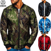 ZOGAA Mens Winter Loose Camouflage Baseball Uniform Windproof Bomber Jacket