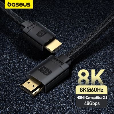Baseus HDMI-Compatible Cable for Xiaomi Mi Box 48Gbps Digital for PS5 PS4 8K 2.1 4K 2.0 HDMI-Compatible Splitter 8K/60Hz Cables Cables Converters
