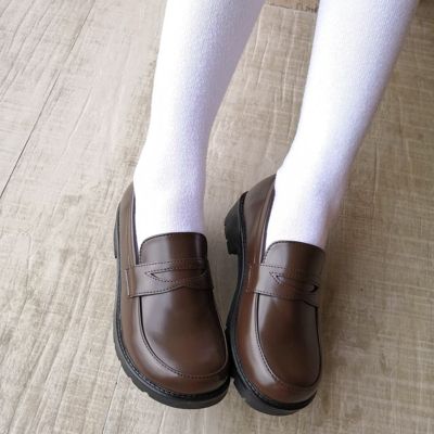 Women Girls Lolita Japanese School Students Uniform Shoes Uwabaki JK Round Toe Cosplay Med Heels