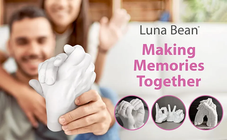 Luna Bean LIfe-size Keepsake Hands Casting Kit | DIY Plaster Statue Molding  Hand