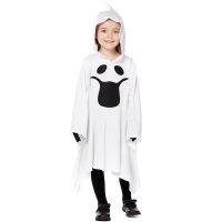 Halloween Carnival Costume Shy White Ghost Wide-Sleeved Pointed Hat Print Dress Funny Dress