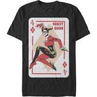 Quinn Playing Card เสื้อยืด DC Comics Cotton Short Sleeve