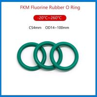 FKM แหวนยางกันแสงสีเขียว FKM CS4mm ~ 50มม. ขนาด OD14ชิ้น30/20/10ชิ้นปะเก็นซีลน้ำมันฉนวนกันความร้อนทนต่ออุณหภูมิสูงสีเขียว