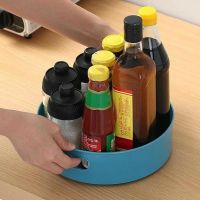 [Warm Homie] 1Pcs Non-Slip Rotating Storage Tray, Multifunctional Plastic Desk Organizer, Fruit Snack Storage Plate, Kitchen Tool #1