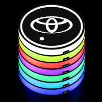 NEW 1/2pcs 7Colors Glow LED Car Coasters Non-slip Water Coaster Car Interior For Toyota Prado Auris Avensis Corolla Verso Sienna Yaris Prius Rav4 ting