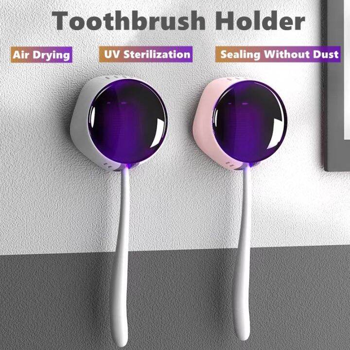 Toothbrush Holder UV Sanitizer Toothbrush Rack with Fan Drying Function