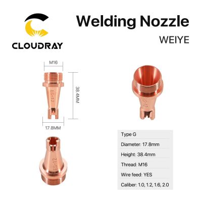 Cloudray Laser Welding Nozzle M16 Thread Diameter 17.8mm with Wire Feed for 1064nm Laser Welding Machine