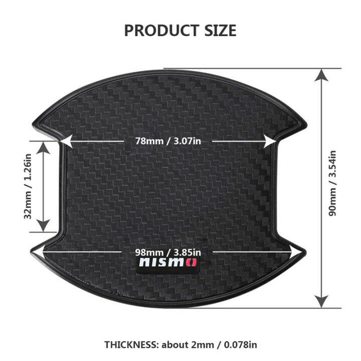 สติ๊กเกอร์ติดผนังป้องกันรอยขีดข่วนที่จับประตูรถ-tpu-สำหรับนิสสันอัลเมรา-x-trail-navara-np300-350z-370z-แกรนด์ริวิน่า-serena-c27-sentra-n16-teana-4ชิ้น