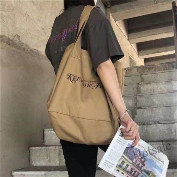 hot-sale-c16-korean-retro-printed-bag-large-capacity-canvas-bag-for-women-hand-bag-shoulder-bag-minimalist-versatile-tote-bag