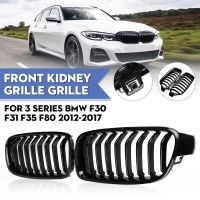 Pair Gloss Black Front Kidney Grille Grille For BMW 3 Series F30 F31 F35 F80 2012-2018 Racing Grills Hood Inlet Grille