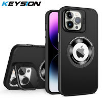 KEYSION เคสสำหรับ Mag-Safe,เคสโทรศัพท์แบบแข็งฟิล์มแก้วเลนส์ PC สำหรับ iPhone 13 Pro Max