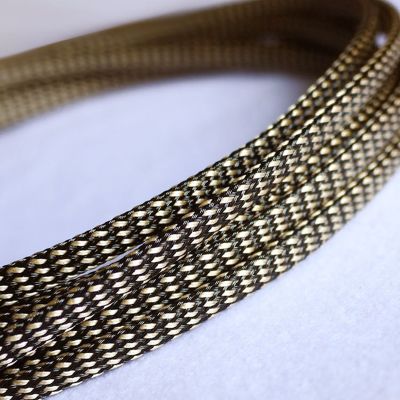 【cw】 1-50M Cable Sleeves Snakeskin Mesh Wire Protecting Tight PET Expandable Insulation Sheathing Braided Gold 【hot】 !