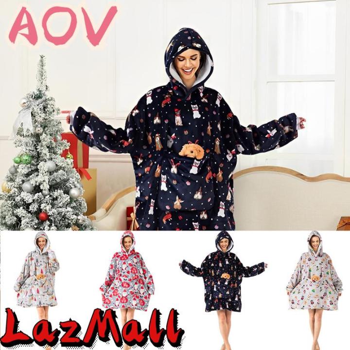 aov-ผ้าห่ม-hoodie-ขนาดใหญ่นุ่มสวมใส่ผ้าห่มแขนและกระเป๋าฤดูหนาว-warm-cozy-เสื้อกันหนาวผ้าห่ม-cod-จัดส่งฟรี