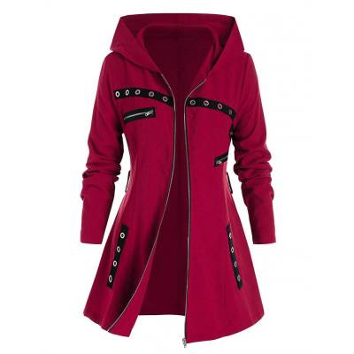 5XL Plus Size Thin Coat Women Clothes Belted Pocket Jacket Trench Coat Hooded Outwear Zipper Manteau Femme Vintage Long Coats