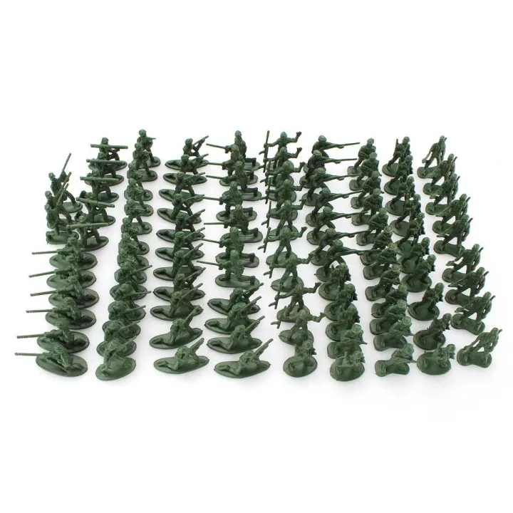 100pcs Military Plastic Toy Soldiers Army Men Tan Figures 12 Poses Kids 3